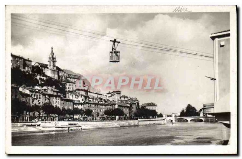 Old Postcard Grenoble Teleferique Bastille L'Isere and St Mary from above