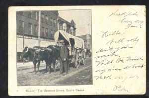 SOUTH OMAHA NEBRASKA DANDY THE STEER OXEN DRAWN WAGON VINTAGE POSTCARD