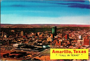 Aerial View of Amarillo TX, Tall in Texas Postcard D60