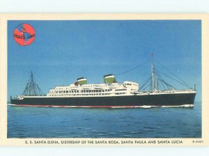 Pre-chrome BOAT SCENE Grace Line Cruise Ship Boat AF5121