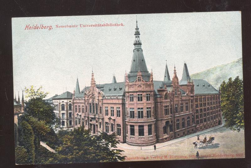 HEIDELBERG GERMANY NEUERBAUTE UNIVERSITSTABIBLICHTHEK GERMAN VINTAGE POSTCARD