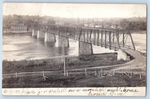 Bonaparte Iowa IA Postcard RPPC Photo View Of Bridge Scene 1906 Posted Antique