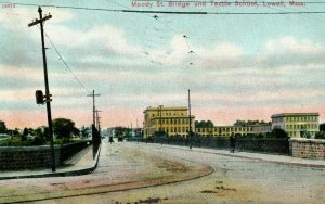 1900-08 Moody St. Bridge and Textile School, Towell, Mass. Postcard P175