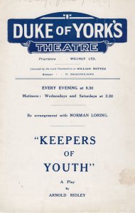 Keepers Of Youth Drama Dads Army Arnold Ridley London Theatre Programme