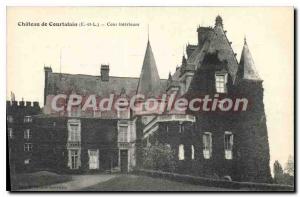 Old Postcard Chateau De Courtalain Inner Court