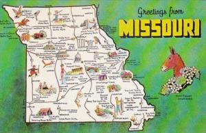 Greetings From Missouri With Map