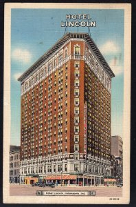 Indiana INDIANAPOLIS Hotel Lincoln on National Trail Highway - pm1938 - LINEN