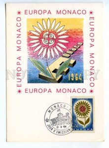 420059 MONACO 1964 year EUROPA CEPT First day maximum card