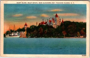 Postcard BOAT SCENE Thousand Islands Ontario ON AK5120