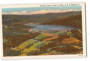 Fort Smith Arkansas AR Postcard 1930-1950 Airplane View of Lake US Highway 71