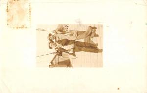 Fishermen With Catch On Pier Real Photo Antique Postcard K64030