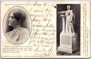 1906 For God & Home & Everyland Frances E. Willardo Portrait Posted Postcard