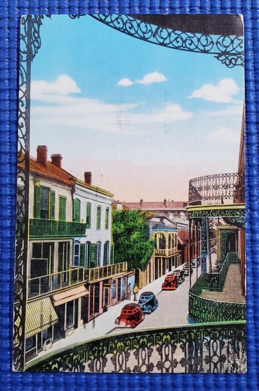Vintage St Ann Street French Quarter New Orleans LA Linen Postcard