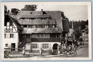 Karkonosze Poland Postcard Szklarska Poreba Excursion House c1920's RPPC Photo