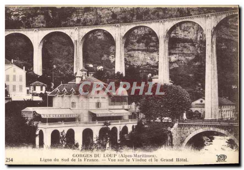 Old Postcard Gorges du Loup Alpes Maritimes Line South of France View of the ...