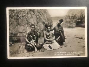 Mint South Africa Real Picture postcard RPPC Native Hairdresser