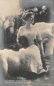 RPPC BELGIUM ROYALTY & DOG REAL PHOTO POSTCARD (c.1910)
