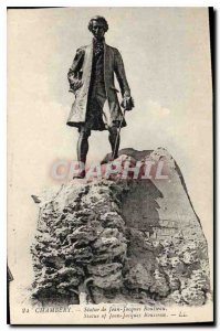 Old Postcard Chambery statue of Jean-Jacques Rousseau