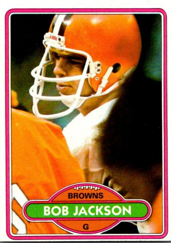 1980 Topps Football Card Bob Jackson G Cleveland Browns sun0425