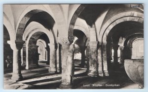 RPPC Cathedral Crypt LUND SWEDEN Postcard