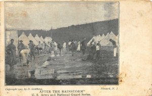 AFTER THE RAINSTORM SOLDIERS ARMY NATIONAL GUARD NEW JERSEY MILITARY POSTCARD 05