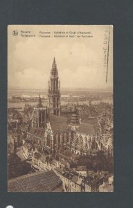 Ca 1936 Post Card Belgium Antwerp A Panoramic Scene Of Cathedral Etc