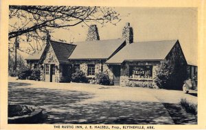 The Rustic Inn, J.E. Halsell, Prop. Blytheville, Arkansas,  Old Postcard