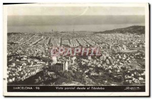 Old Postcard Barcelona Partial Vista desde el Tibidabo