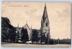 Kristiansand Agder County Norway Postcard Kristiansand Church c1910 Antique