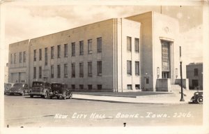 J5/ Boone Iowa RPPC Postcard c1940s New City Hall Building  58