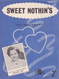Sweet Nothin's Brenda Lee 1950s Sheet Music