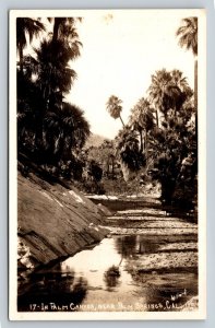 RPPC Palm Canyon in Palm Springs California AZO 1925-40s VTG Postcard 1473