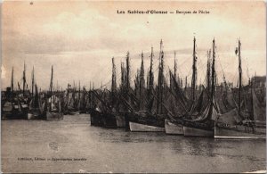 France Les Sables d'Olonne Barques de Peche Vintage Postcard C062