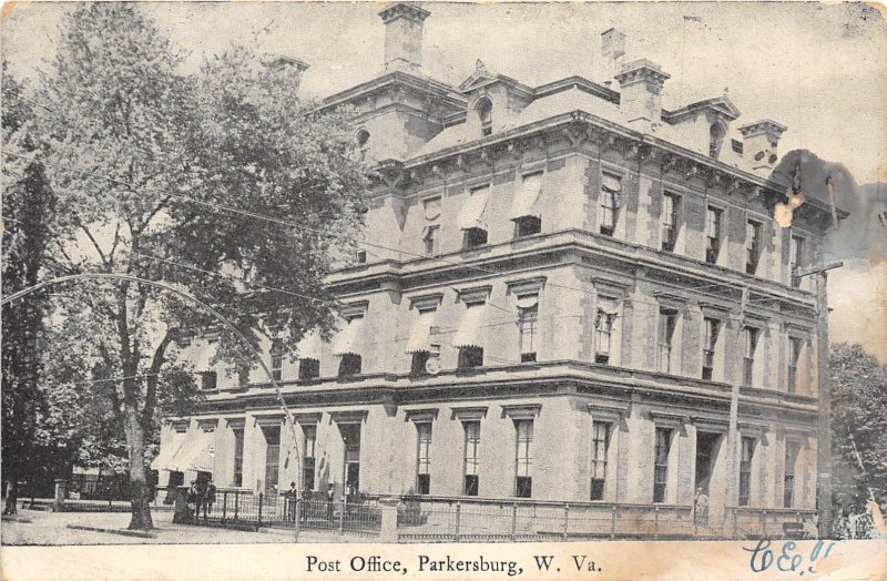 Parkersburg West Virginia c1910 Postcard Post Office