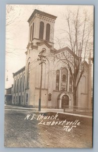 LAMBERTVILLE NJ J. ME CHURCH ANTIQUE REAL PHOTO POSTCARD RPPC