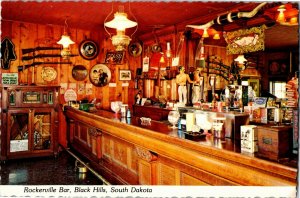 View of Interior, Rockerville Bar Black Hills SD Postcard F01