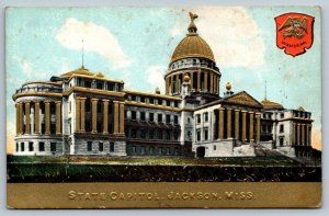 Jackson  Mississippi    State Capitol Building  Embossed  Postcard  c1915