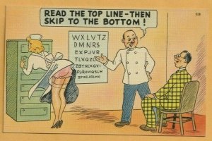 Read Top Line, Then Skip To The Bottom Risqué Lingerie VTG Funny Postcard Comic