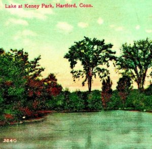 Lake at Keney Park Hartford Connecticut CT 1908 Postcard Q15