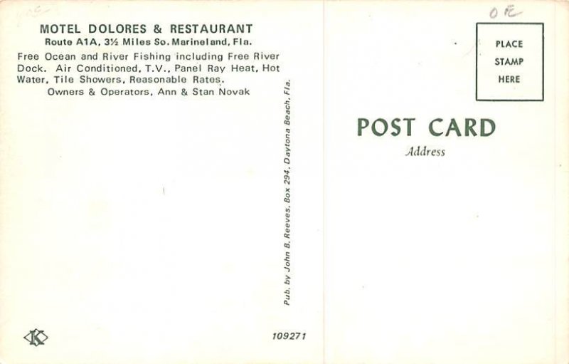 Motel Dolores and Restaurant  Marineland FL