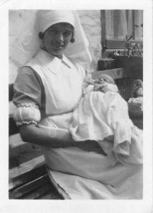 Lot298 real photo social history child  people auly nurse with christine walter