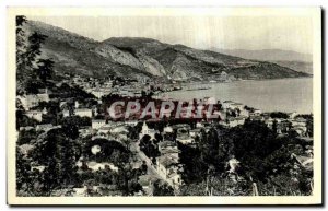 Old Postcard Menton panorama of the City and District Carnoles