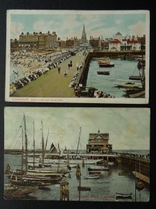 Suffolk 2 x LOWESTOFT Royal Hotel & Yacht Club & Yacht Basin c1904 Postcard