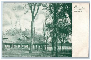 Davenport Iowa Postcard Summer Pavilion Grand Isle Exterior View c1905 Vintage