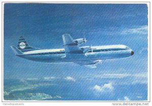 KLM's Lockhead Prop-Jet Electra II in flight, 50-70s