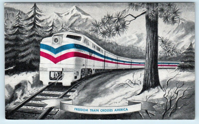 FREEDOM TRAIN Crosses AMERICA 1948  Railroad Postcard