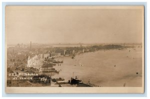 c1920's U.S.S. Pittsburgh Bird's Eye Venice Pennsylvania PA  RPPC Photo Postcard 