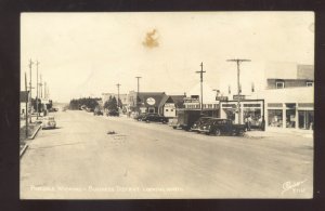 RPPC PINEDALE WYOMING DOWNTOWN STREET SCENE SANBORN REAL PHOTO POSTCARD