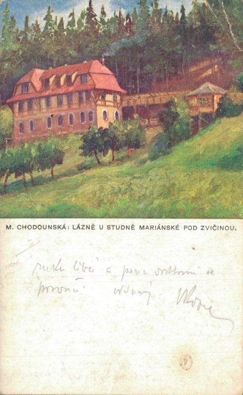 Czech Republic Lázně pod Zvičinou Dolní Brusnice Vintage Postcard B68