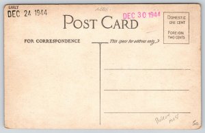 Boston Massachusetts~State House Interior Lobby~Columns~Mural~1944 Postcard